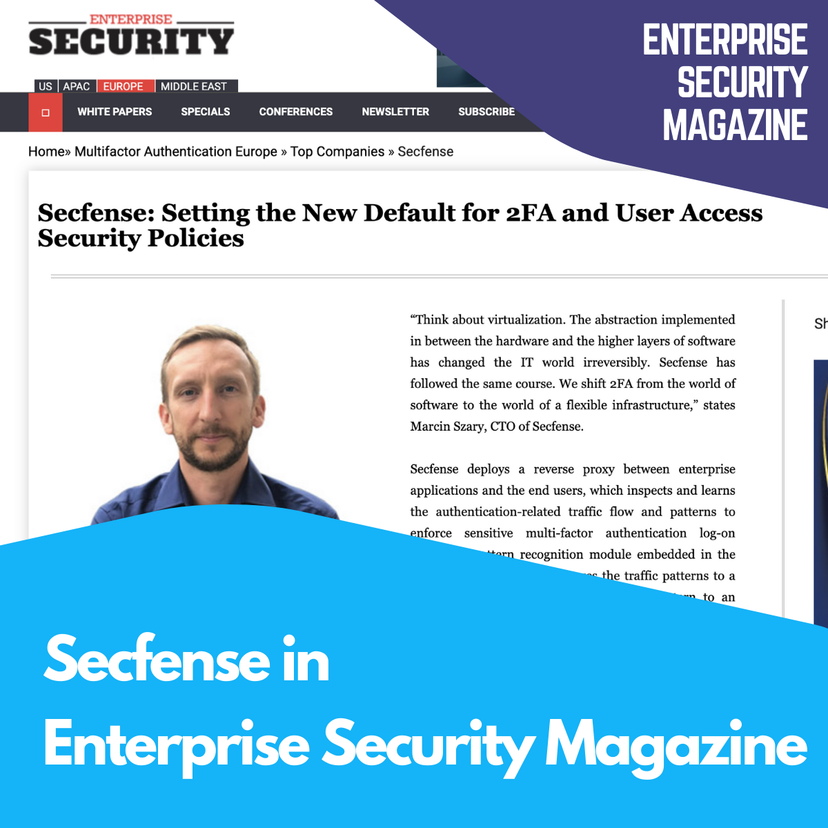 Enterprise Security Magazine about Secfense