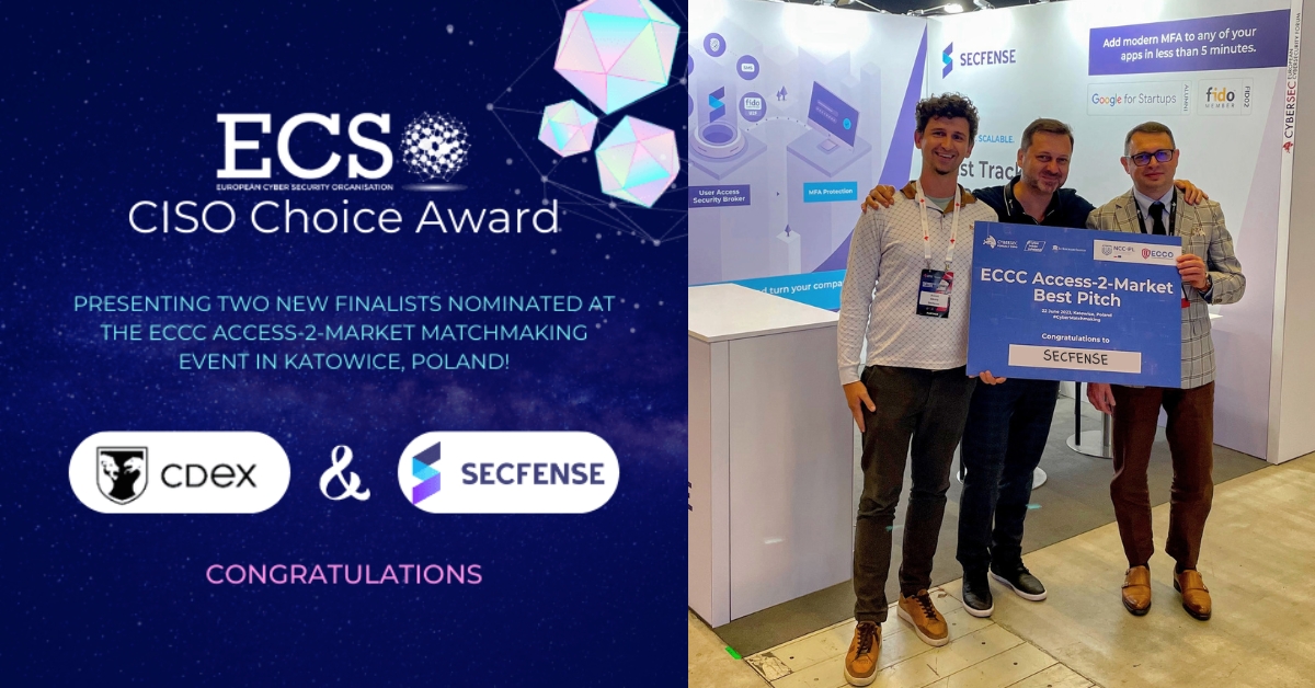 Secfense wins ECCC Access 2 Market and advances to ECSO's CISO Choice Award Finals